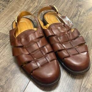 Allen Edmonds Cognac Leather Fisherman Sandals Size 9 EE